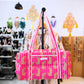 Hot Pink Leopard Print Quilted Duffel Bag – Handmade Animal Print Weekender Cotton Travel Bag