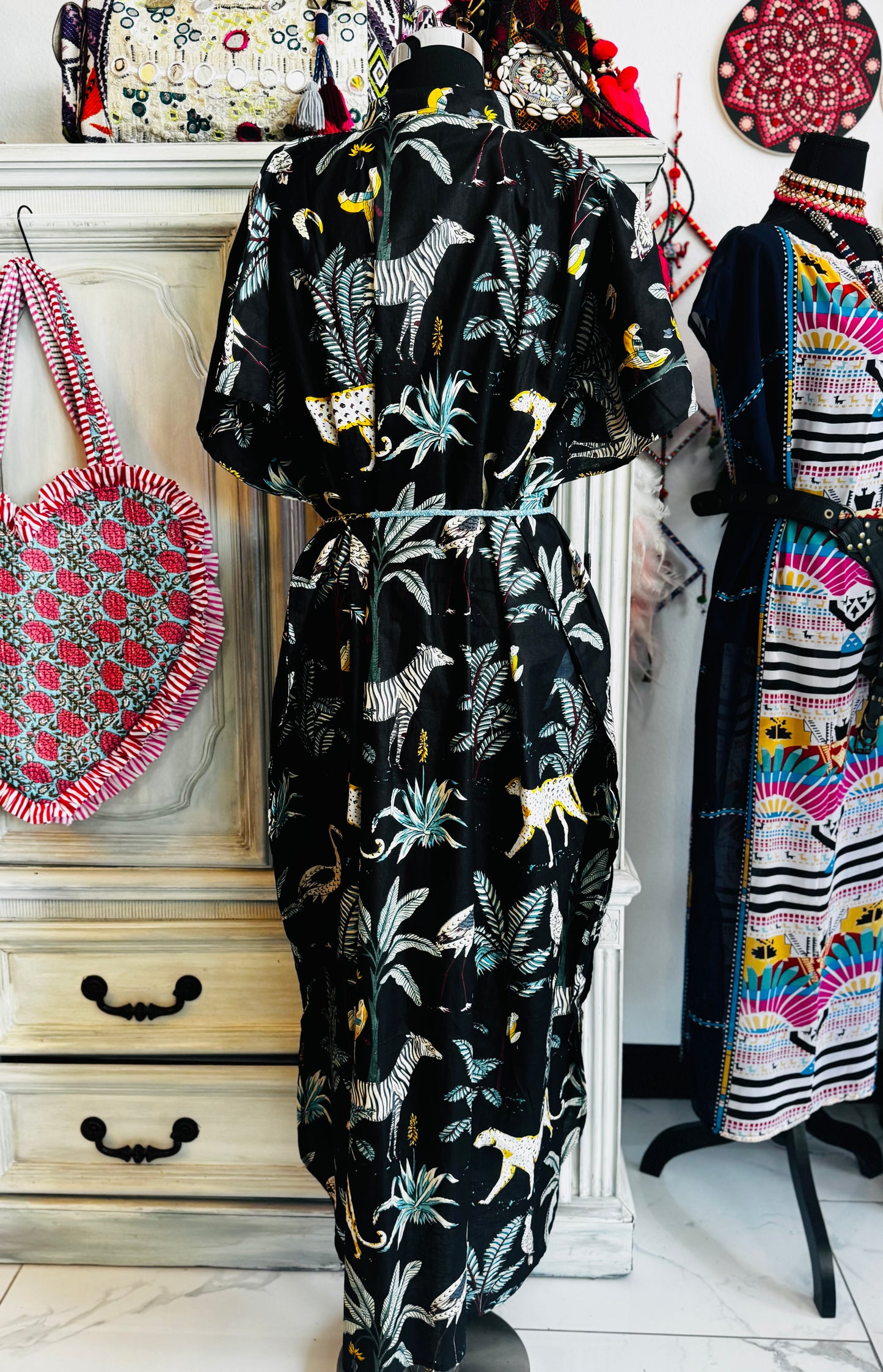 Midnight Jungle | Handmade Hand Block Printed Cotton Dress