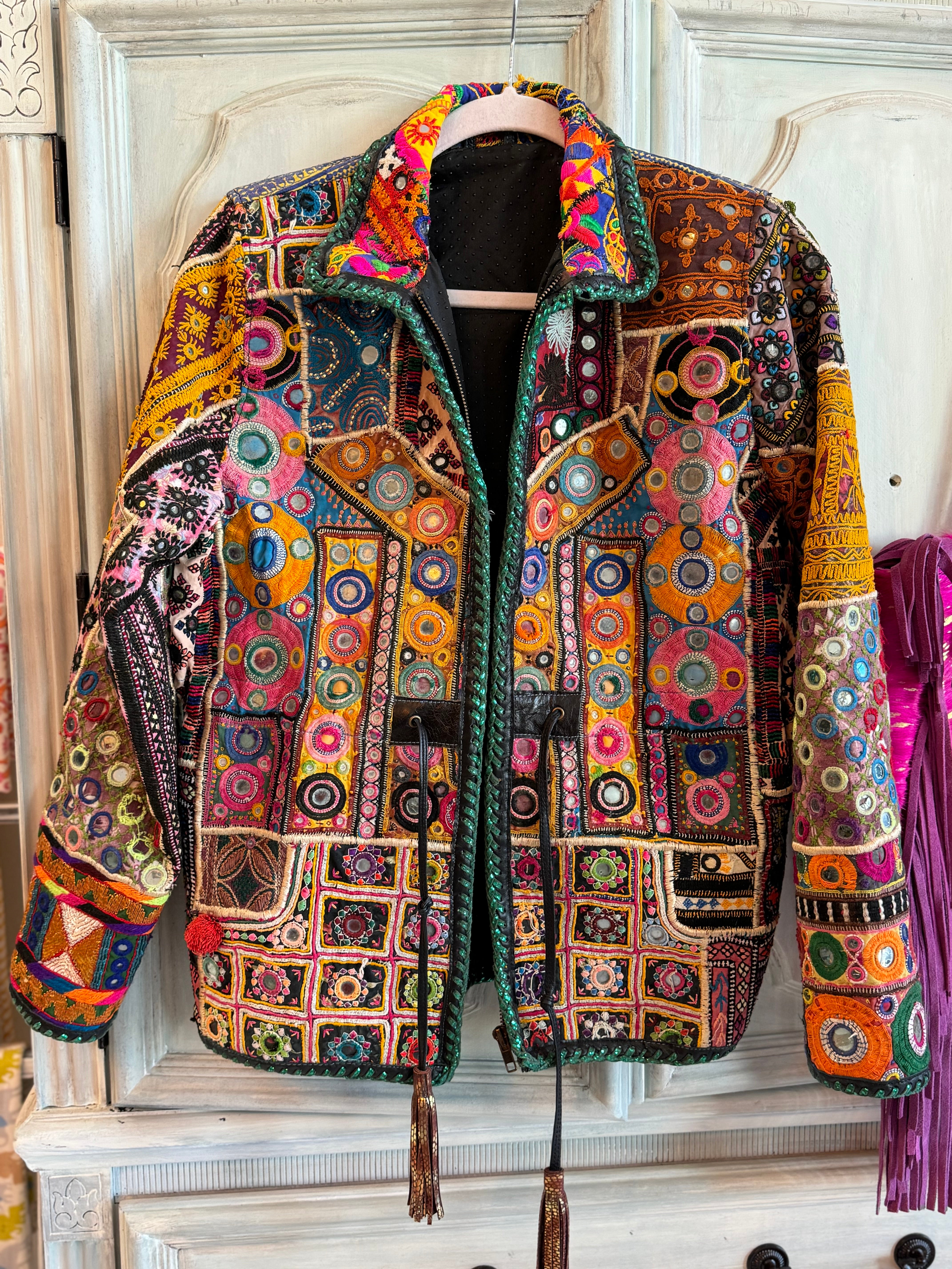 Long patchwork jacket hotsell