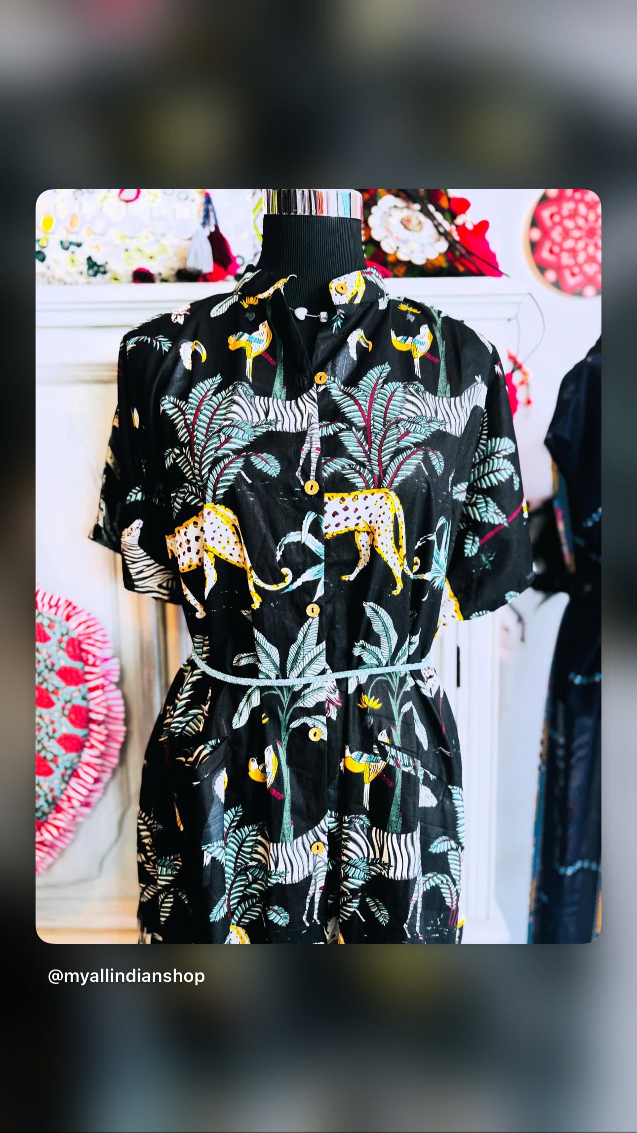 Midnight Jungle | Handmade Hand Block Printed Cotton Dress
