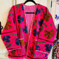 Velvet Embroidered Jacket - Hot Pink