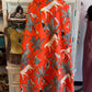 Jungle Print- Orange- Handblock Printed Kantha Quilt | Cotton | Handmade