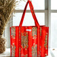 Scarlet Safari Tote – Handmade Quilted Cotton Bag | Orange Tiger Print Carryall