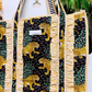Black Leopard Print Reversible Quilted Tote Bag | Golden Grove Hand Block Print Ruffle Tote