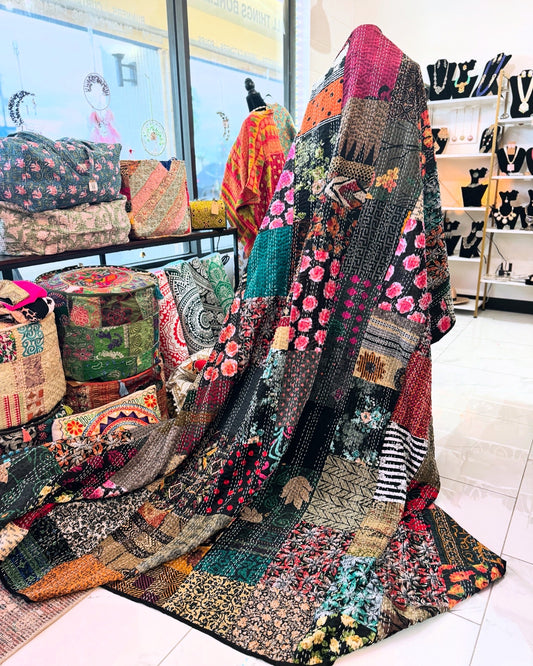 Silk Patchwork Kantha - Queen/ King