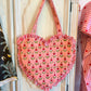 Tulip Blush Heart Tote – Handmade Quilted Cotton Bag with Zipper & Frill Detail | Valentine’s Gift