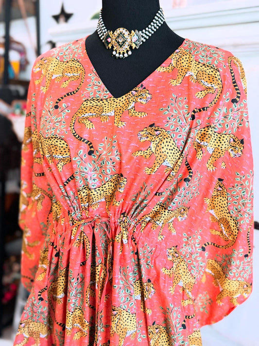Handblock Cotton Kaftan-BigCats
