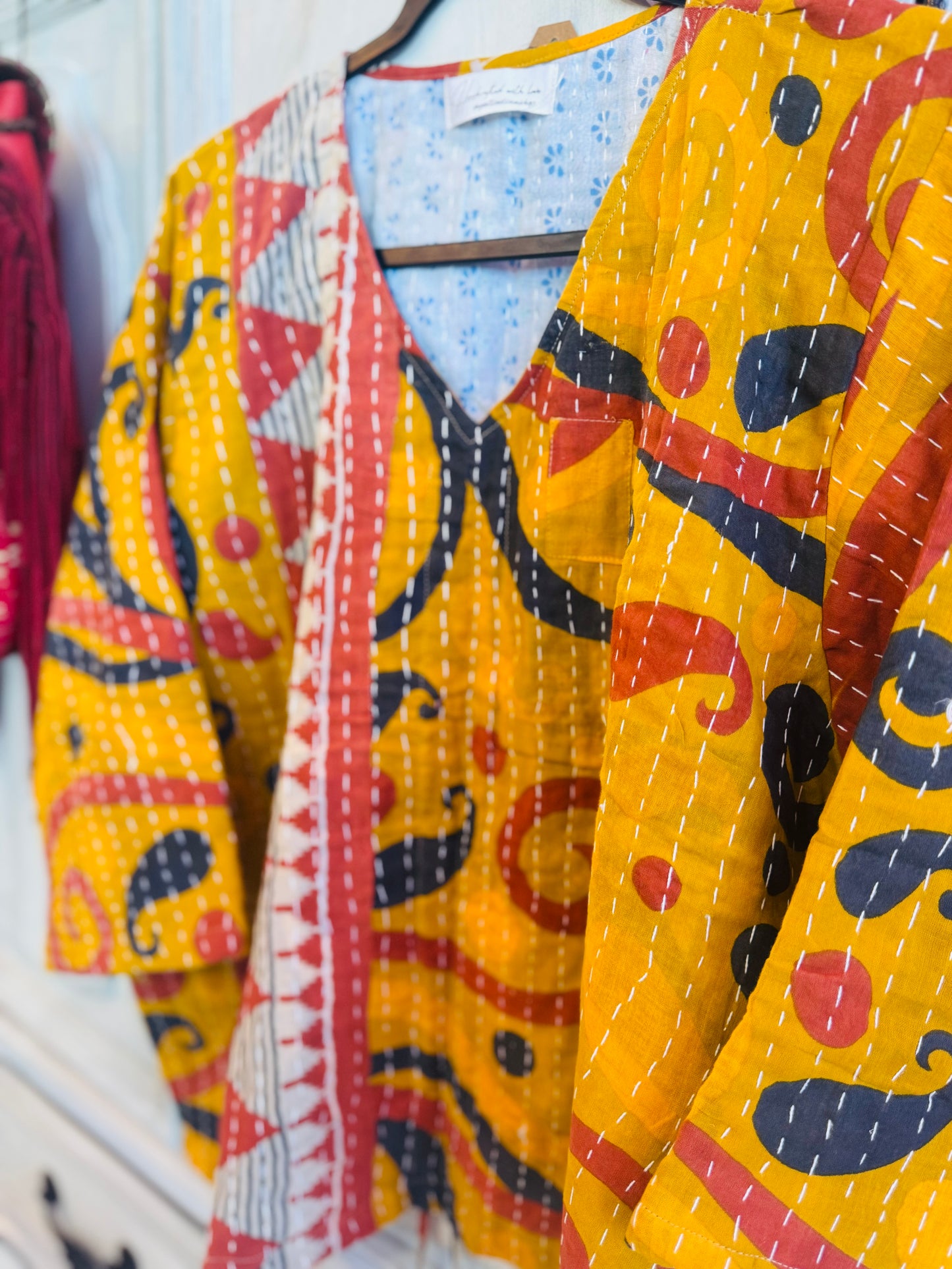 Ember Glow Butterfly 2-Way Top – Handmade | 100% Cotton Boho Blouse