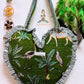 Heart Quilted Tote- Jungle Print - Green - Zipper - Pocket