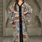 Wild Mix Safari Kaftan – Zebra & Leopard Print, Silky Soft, One Size