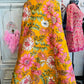 Golden Flora – Handblock Printed Kantha Quilt | Cotton | Handmade | Full Size