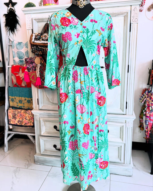 Button-Front Cotton Dress
