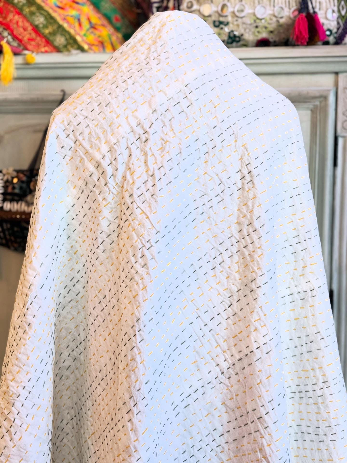 Kantha Cotton Quilt – Safari Adventure Print | Handmade Toddler Blanket
