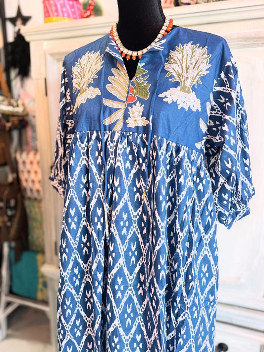 Indigo Grove – Mixed Print Cotton Dress
