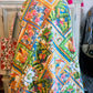 Wild Tropics | Patchwork Print Kantha Quilt | 100% Cotton | Handmade | 90x110” Queen/King