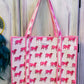 Pink Pasture Tote – Handmade Quilted Cotton Bag | Cow Print Block Print Tote