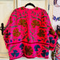 Velvet Embroidered Jacket - Hot Pink