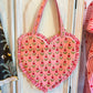Tulip Blush Heart Tote – Handmade Quilted Cotton Bag with Zipper & Frill Detail | Valentine’s Gift