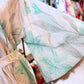 Mint Whisper – Handmade Cotton Wrap Midi Dress with Belt & Pockets (Medium) | Soft Boho Summer Dress