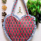Heart-Shaped Quilted Tote Bag | Hand Block-Printed 100% Cotton | Handmade Zipper Tote