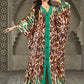 Emerald Safari Kaftan – Animal Print, Silky Soft, One Size