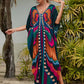 Tropical Butterfly Glow Kaftan – Free Size, Colorful