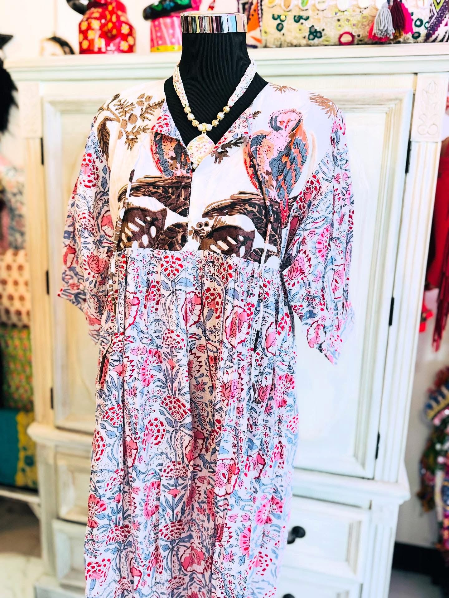 Owlet Bloom – Mixed Print Cotton Dress