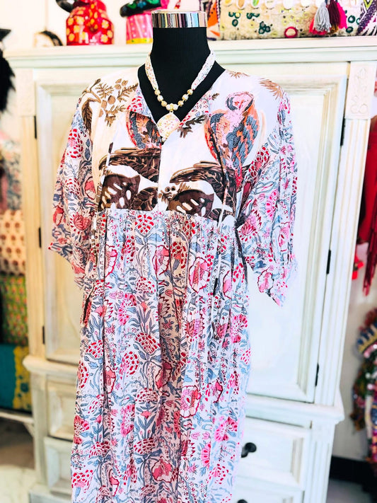 Owlet Bloom – Mixed Print Cotton Dress