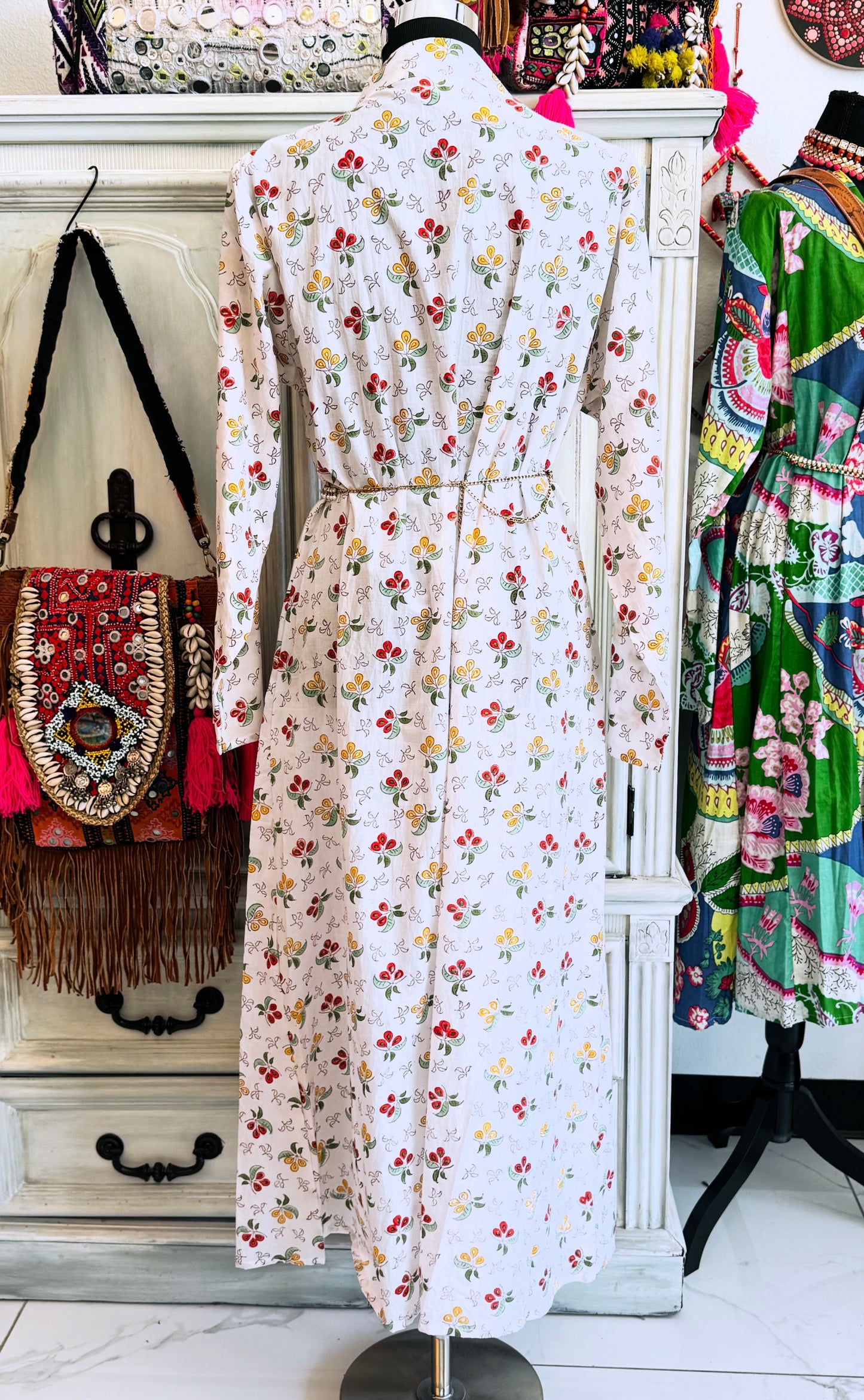 Garden Poetry – Handmade Cotton Floral Dress (Medium) | Soft Boho Summer Dress