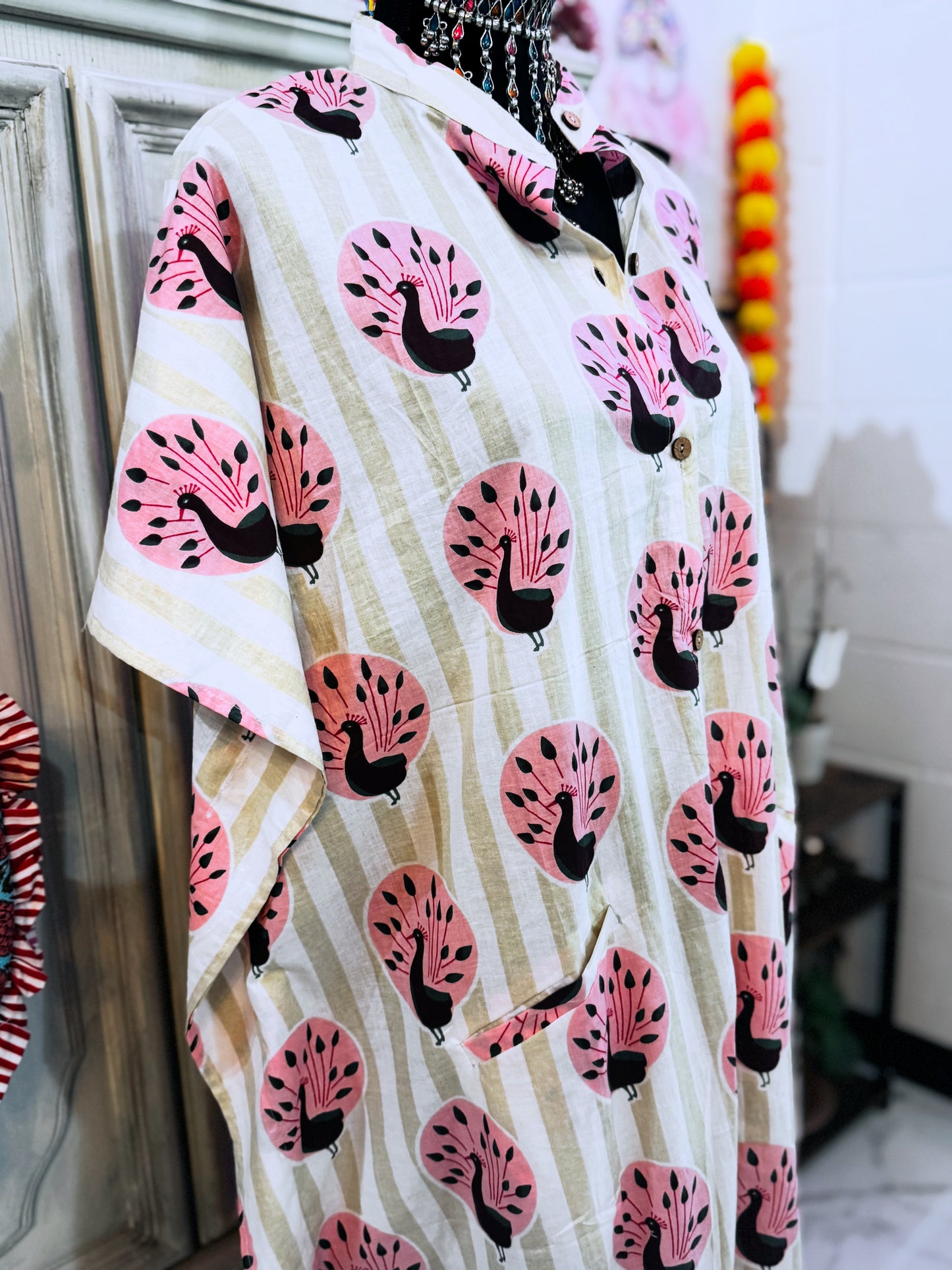Emerald Peacock | Handmade Hand Block Printed Cotton Dress