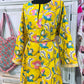 Golden Marigold Hand Block Print Cotton Maxi Dress – Women’s Long Sleeve Dress with Pockets