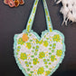 Heart-Shaped Quilted Tote Bag | Hand Block-Printed 100% Cotton | Handmade Zipper Tote