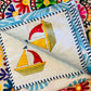 Reversible Cotton Dohar – Sailboats & Shells | Handmade Toddler Blanket
