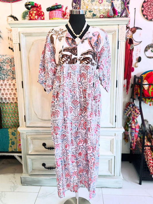 Owlet Bloom – Mixed Print Cotton Dress