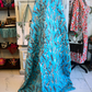 Turquoise Shark Print Kantha Quilt | Cotton Lightweight Blanket | Throw/Twin Size