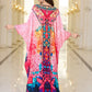 Pink Geometric Luxe Kaftan – Soft, Flowing, One-Size Resort Wear