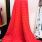 Silk Patchwork Kantha Quilt - Red- Handmade | Silk | Cotton | Queen | King