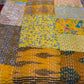 Silk Patchwork Kantha - Yellow- Queen/ King