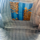 Blue Tiger Print Quilted Cotton Tote Bag – Large Reversible Handmade Shopper with Pocket