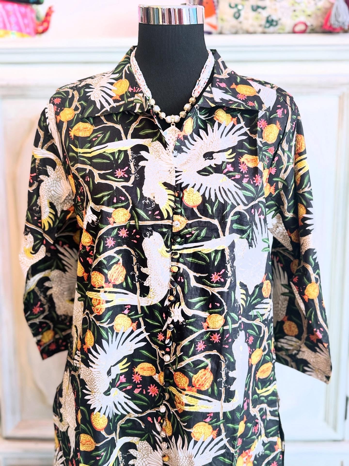 Jungle Noir – Artisan Jungle Print Cotton Dress
