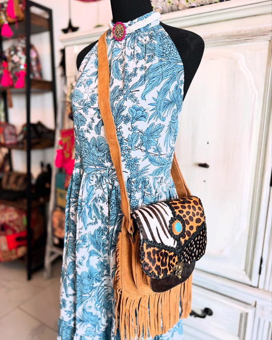 Cowhide Patches Leather bag