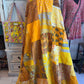 Silk Patchwork Kantha - Yellow- Queen/ King