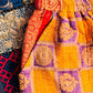 Saffron Squares – Handmade Kantha Cotton Pants | Wide Leg Boho Trousers