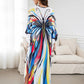 Butterfly Bloom Luxe Kaftan – Free Size, Artistic Butterfly Print