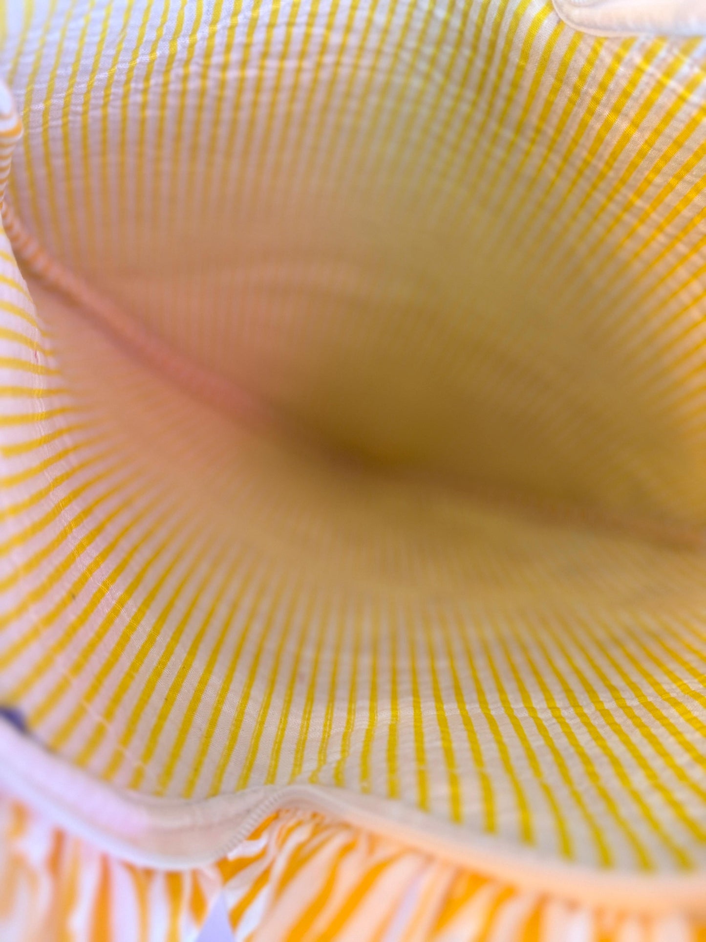 Golden Bloom Heart Tote – Handmade Quilted Cotton Bag with Zipper & Frill Detail | Spring Gift