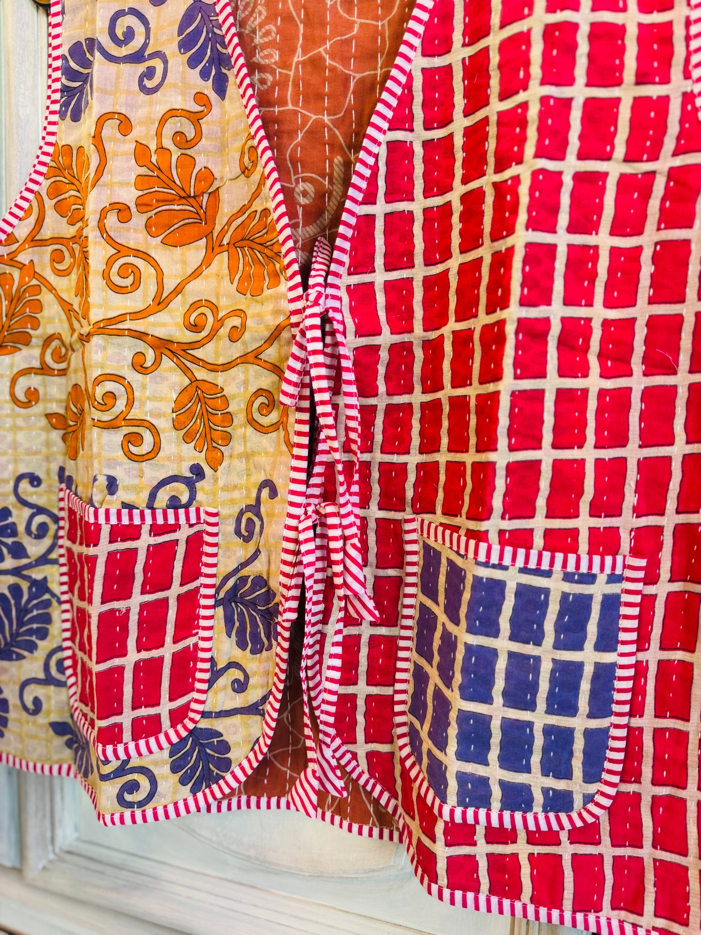 Handmade Reversible Kantha Vest – Firefly | 100% Cotton Jacket
