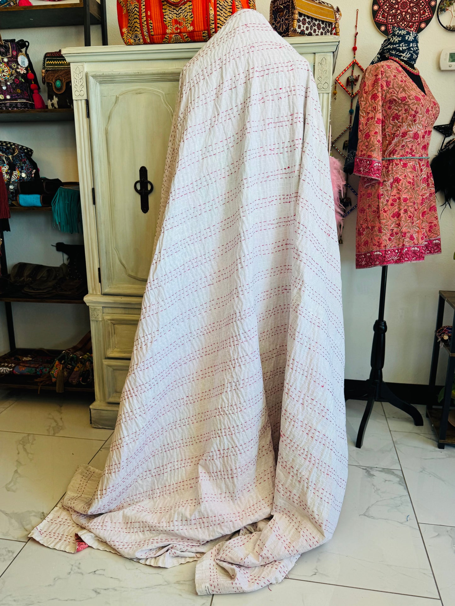 Sunlit Meadow – Handblock Printed Kantha Quilt | Cotton | Handmade | Full Size