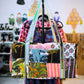Tropical Palm Patchwork Quilted Duffel Bag – Handmade Botanical Block Print Cotton Weekender Bag