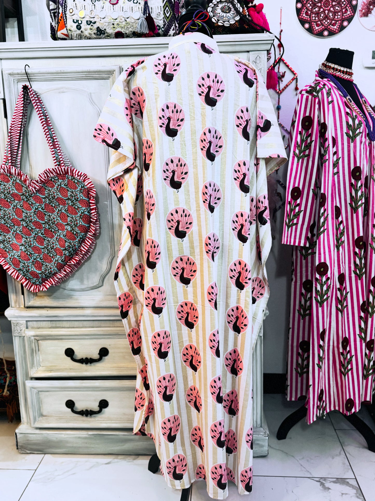 Emerald Peacock | Handmade Hand Block Printed Cotton Dress
