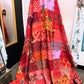 Silk Patchwork Kantha Quilt - Red- Handmade | Silk | Cotton | Queen | King